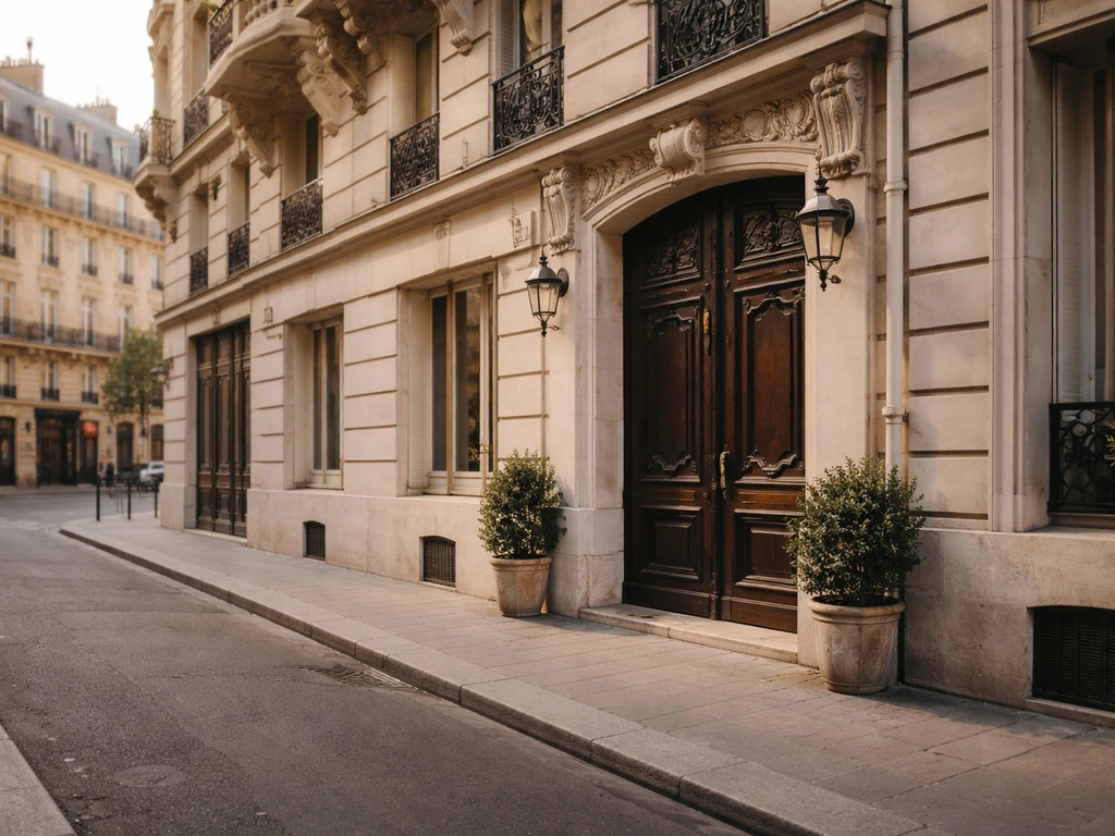 Entrée du Musée en Herbe à Paris, rue de l’Arbre-Sec, vue de rue calme et repères urbains