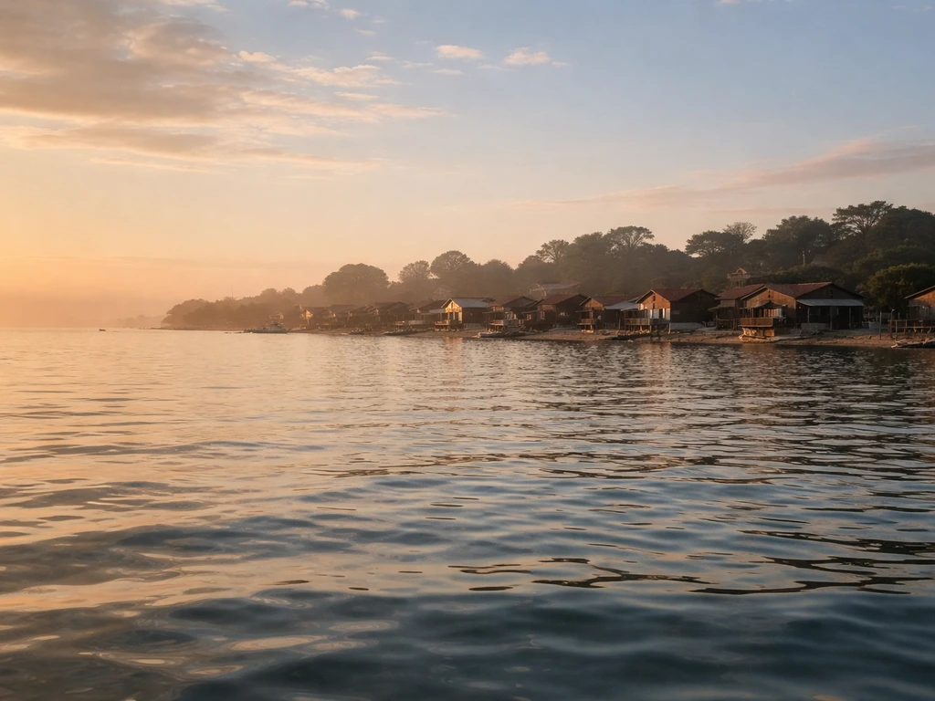 Lumière rasante sur le bassin d’Arcachon depuis le village de l’Herbe, Cap Ferret, à l’aube ou en fin d’après-midi