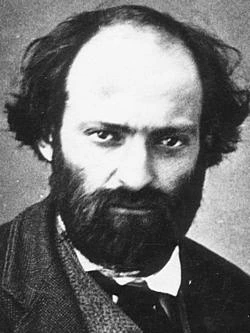 Portrait photographique de Paul Cézanne en noir et blanc.