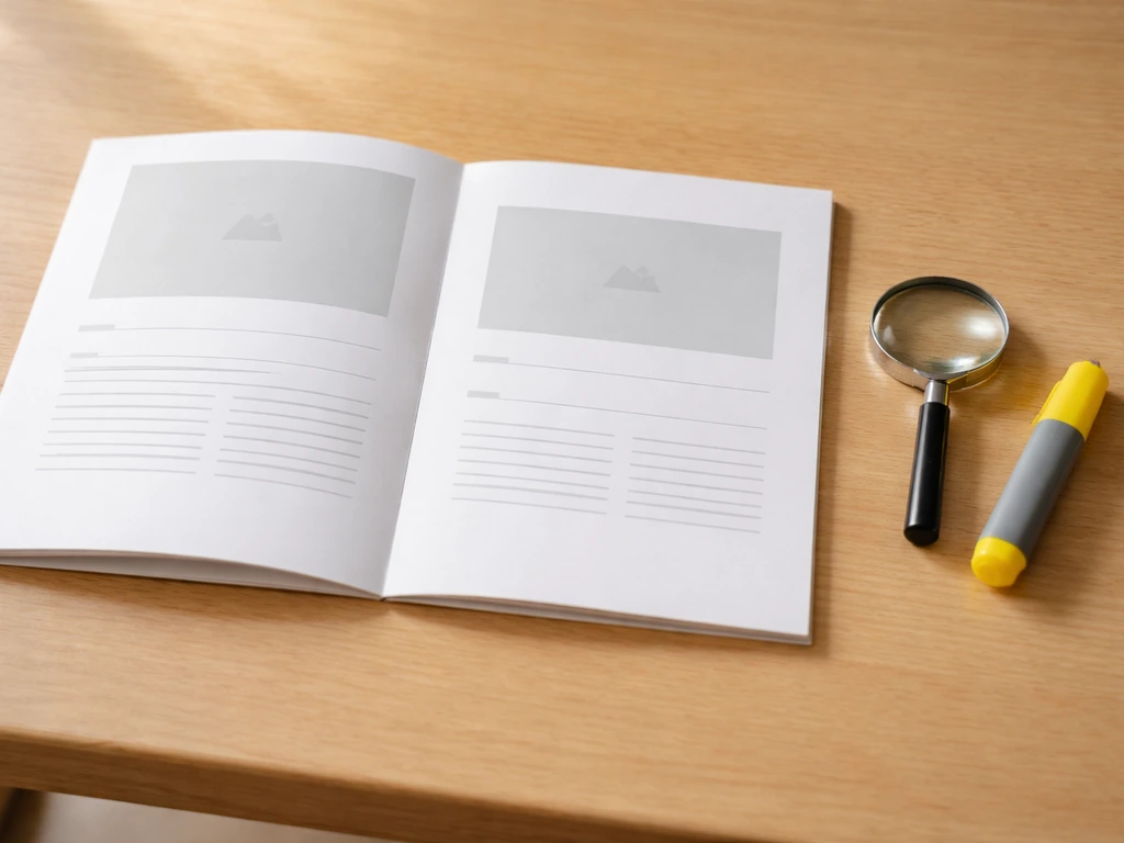 Vérification côte à côte : pages de catalogue et cartel d’exposition fictifs, focus sur l’artiste et le titre