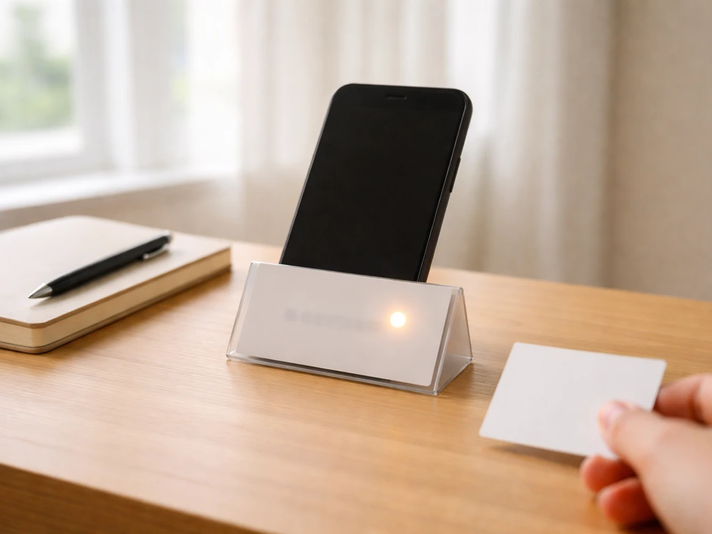 Téléphone sur un bureau, lumière naturelle, ambiance de réservation par appel sans aucun texte visible.